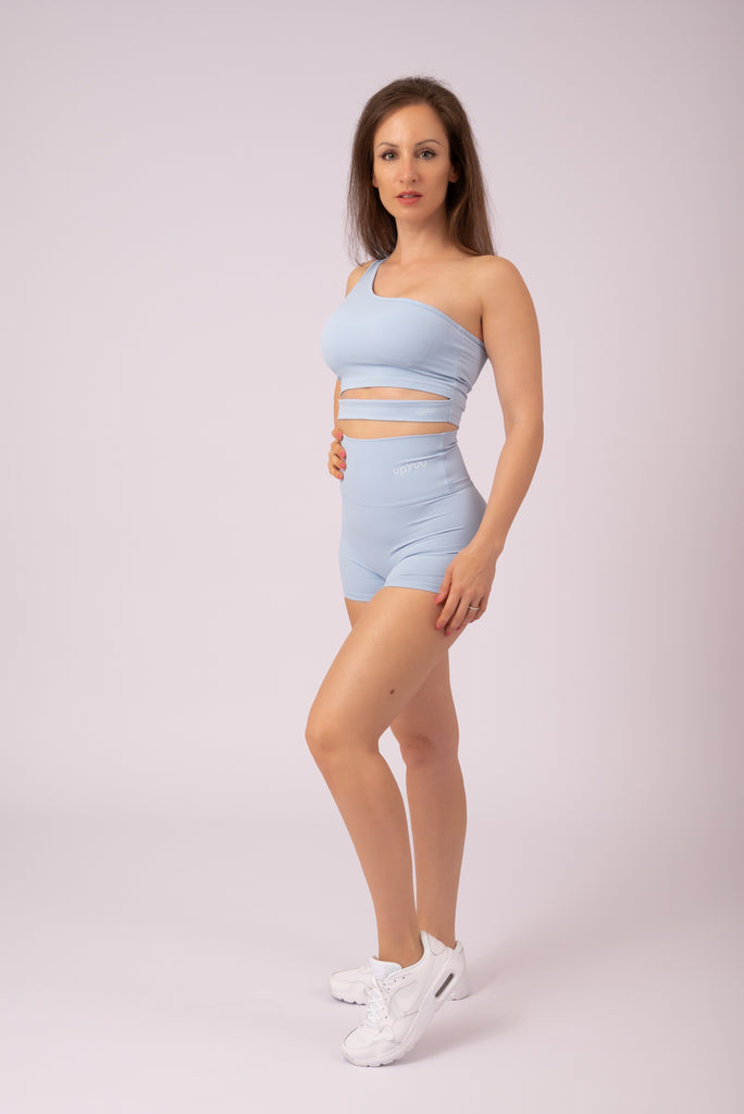 upyuu Confidence Set - Ocean Blue (One Shoulder Bra + Shorts)